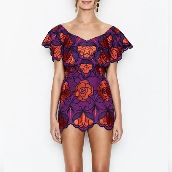 Alice McCall Ms Rose Embroidered Floral Mini Dress Size 6 - Picture 5 of 16